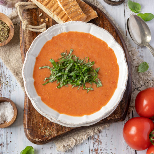 Rezept für eine Tomatensuppe aus frischen Tomaten