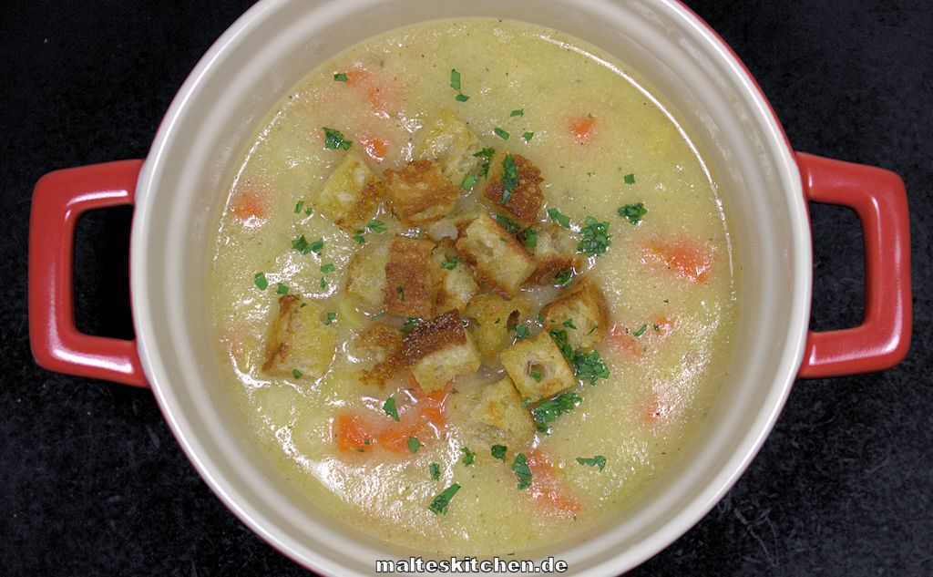 Gebrannte Grießsuppe mit Wintergemüse