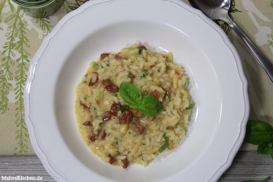 Rezept für ein Pinienkern-Frühlingszwiebel-Risotto