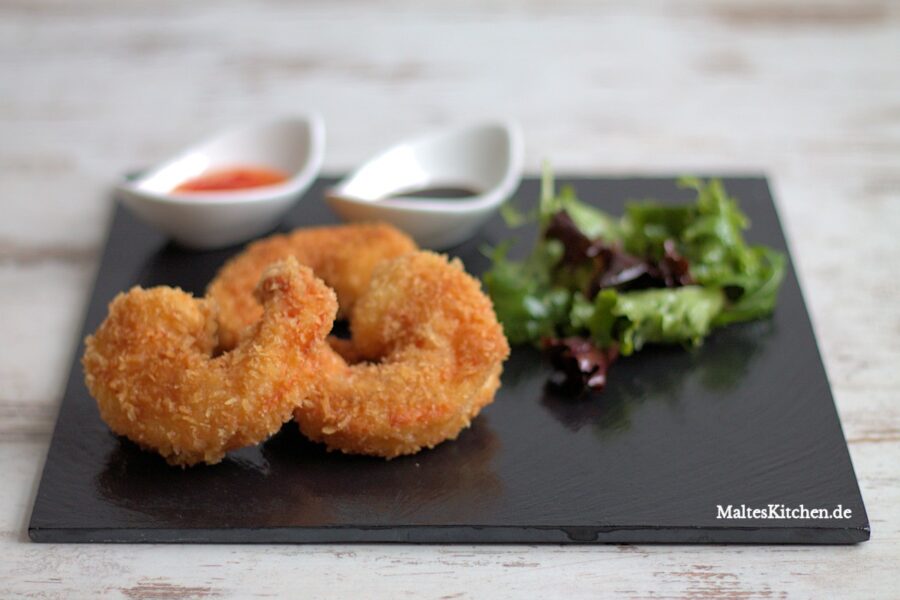 Kross panierte Crevetten mit zweierlei Dip!
