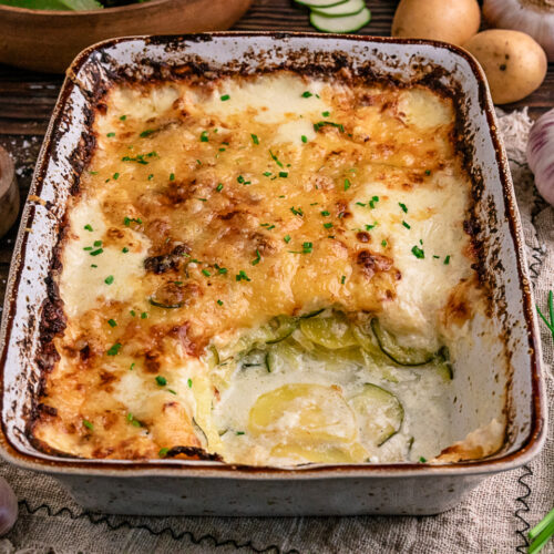 Rezept für ein Kartoffel-Zucchini-Gratin nach Johann Lafer