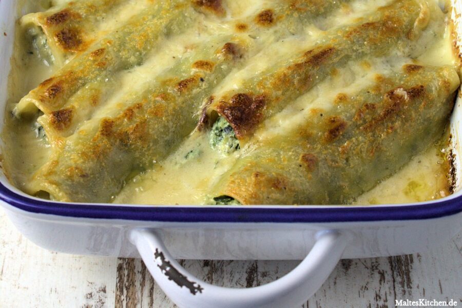 Rezpt für Cannelloni mit Spinat und Ricotta
