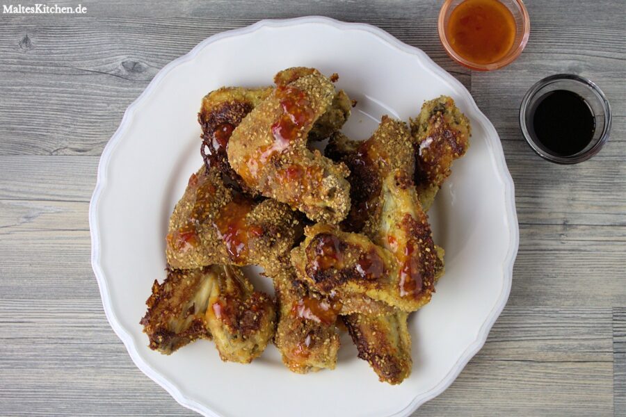 Rezept für knusprige Sesam-Hähnchenflügel