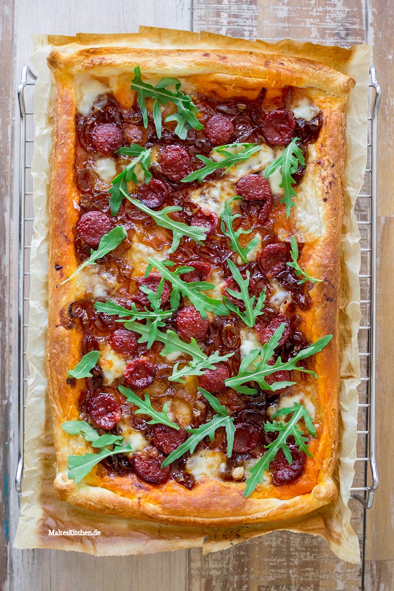 Blätterteig mit Chorizo & Mozzarella