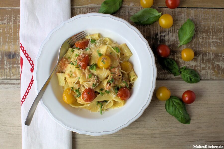 Rezept für Pappadelle in einer Tomaten-Sahne-Sauce