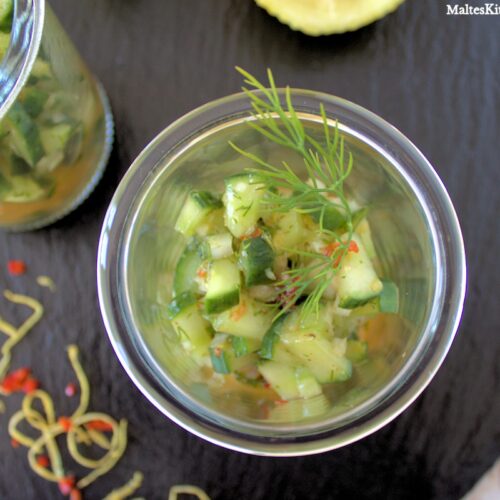 Gurkensalat mit Sweet-Chilli-Sauce