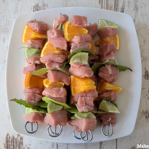 Kalbsspieße mit Zitrusfrüchten