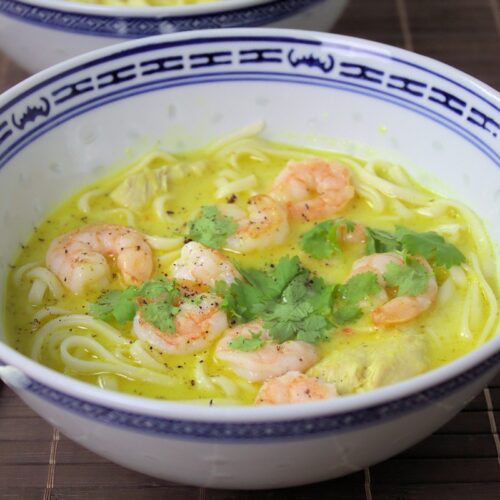 Rezept asiatische Nudelsuppe mit Garnelen