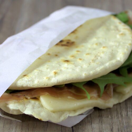Rezept für Piadine mit Coppa und Taleggio