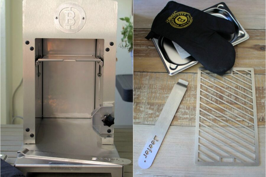 Der Beefer inklusive Gastroschale, Beefer Grillrost und Beefer Handschu