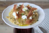 Rezept für ein Risotto mit Ziegenfrischkäse und Schinken von Jamie Oliver