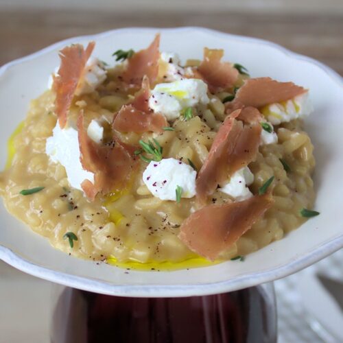 Rezept für ein Risotto mit Ziegenfrischkäse und Schinken von Jamie Oliver