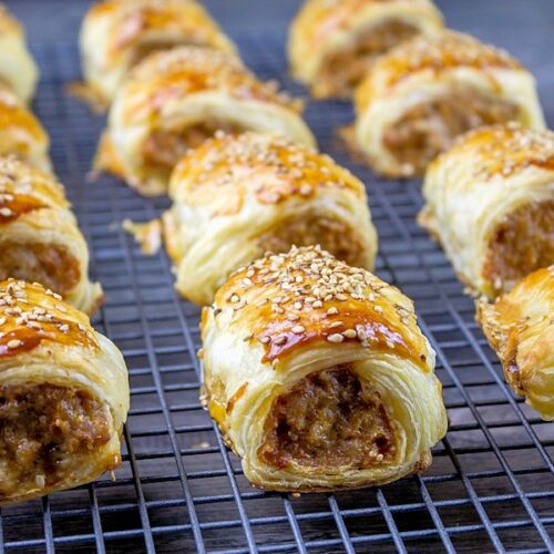 Rezept für Blätterteig Würstchen