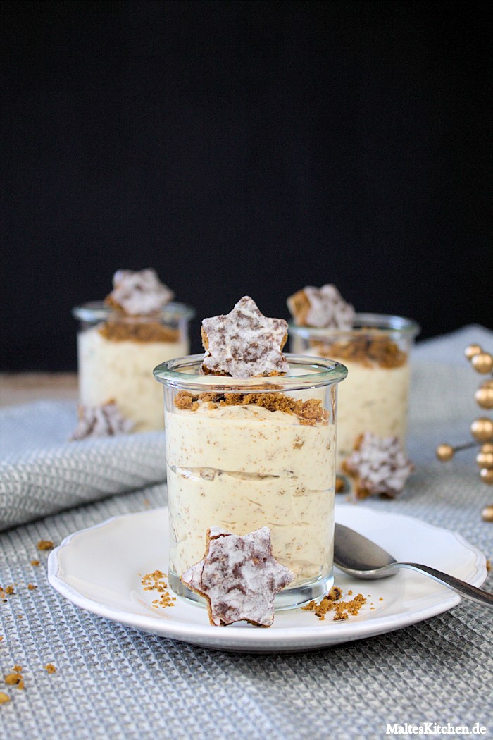 Cremig, fluffige Mousse aus weißer Schokolade mit Lebkuchen