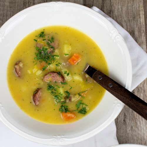 Rezept für einen Kartoffeleintopf mit Cabanossi
