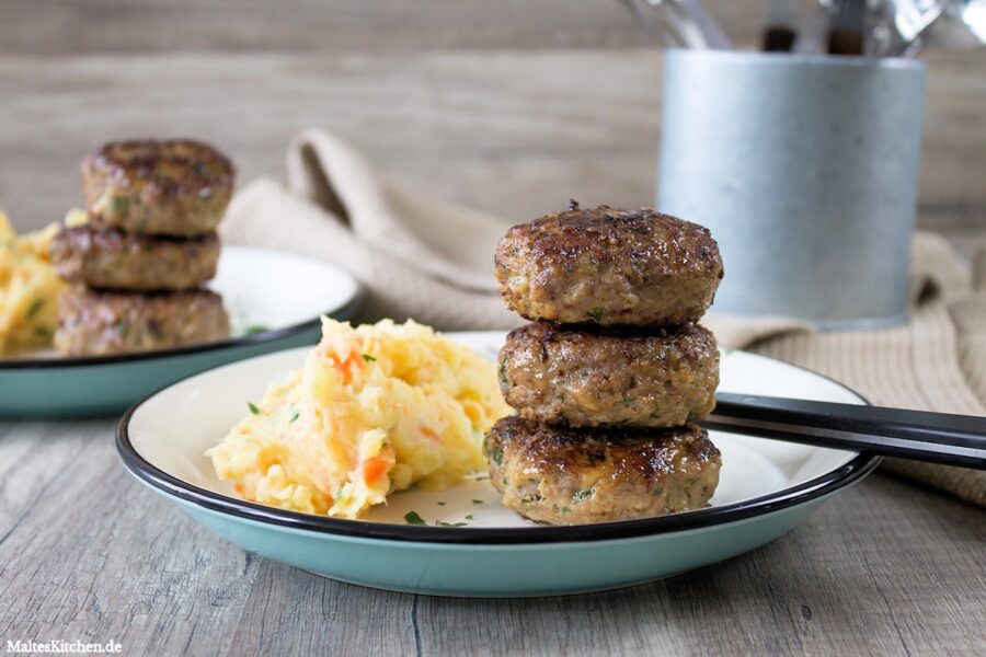 Rezept Frikadellen mit Kartoffel-Möhren-Stampf