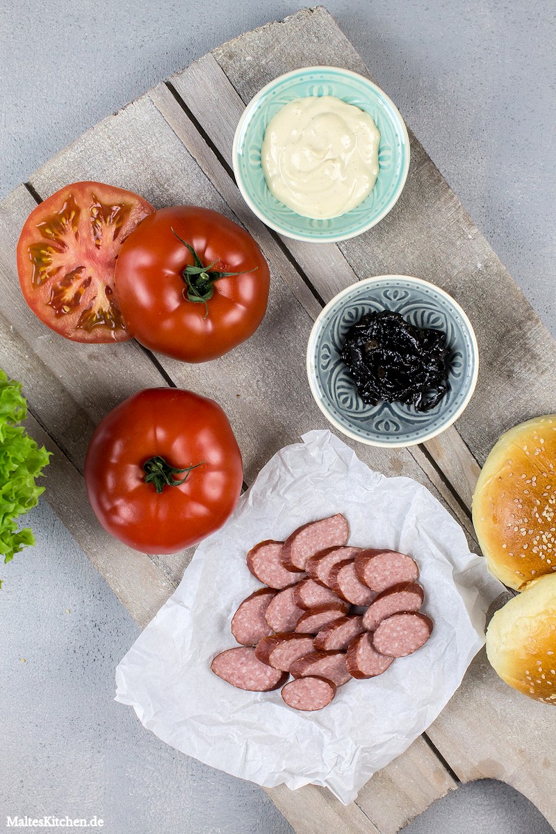Einige Zutaten für diesen leckeren Burger