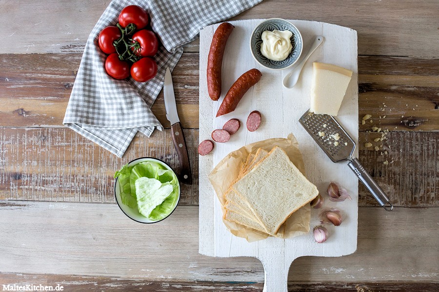 Zutaten für das leckere Club Sandwich