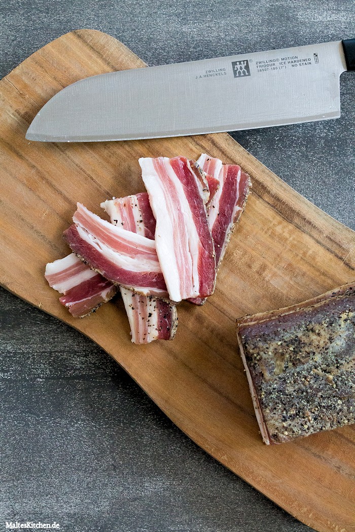 Leckerer italienischer Pancetta