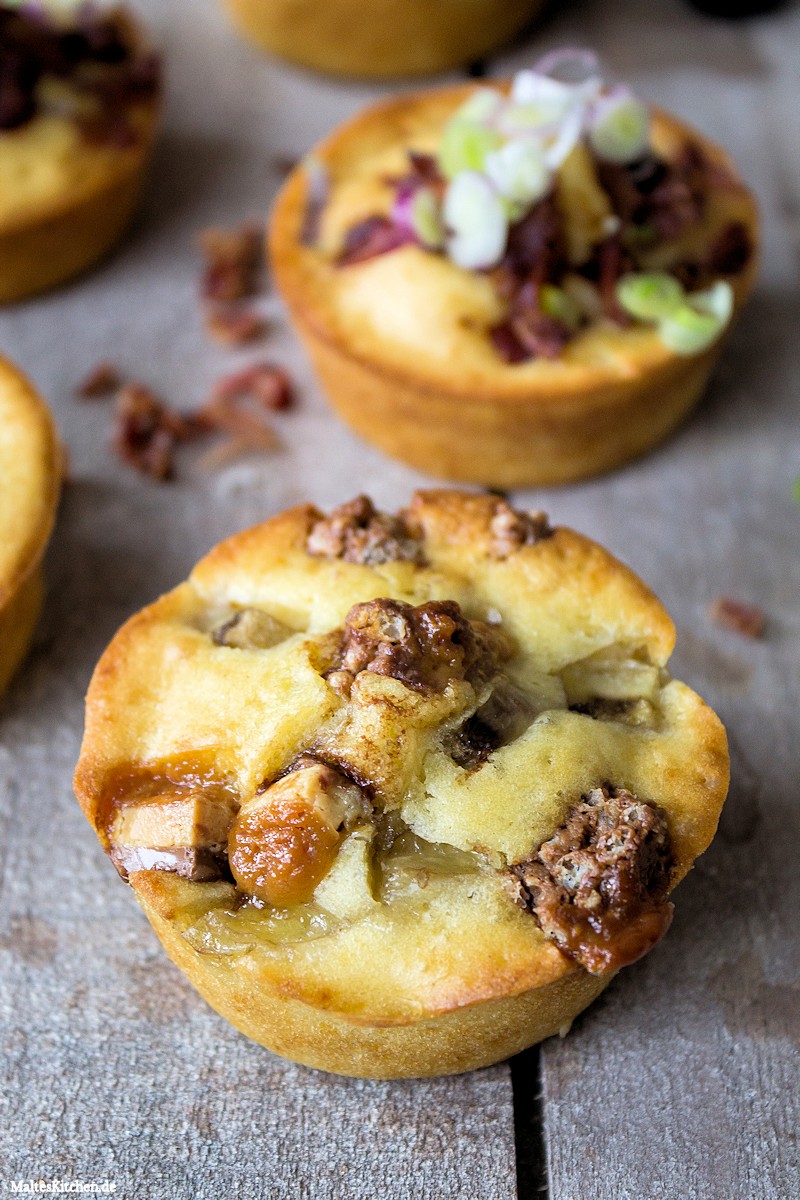 Pancake Muffins mit Brodericks Peanutt Riegel