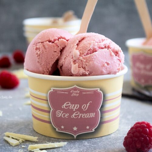 Rezept für Frozen Joghurt mit Himbeeren