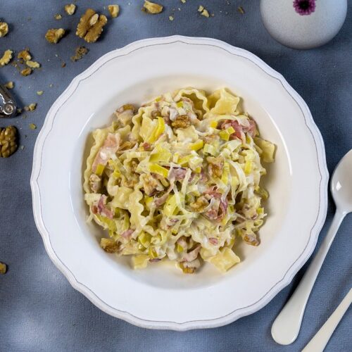 rezept für Nudeln mit Schinken & Walnüssen