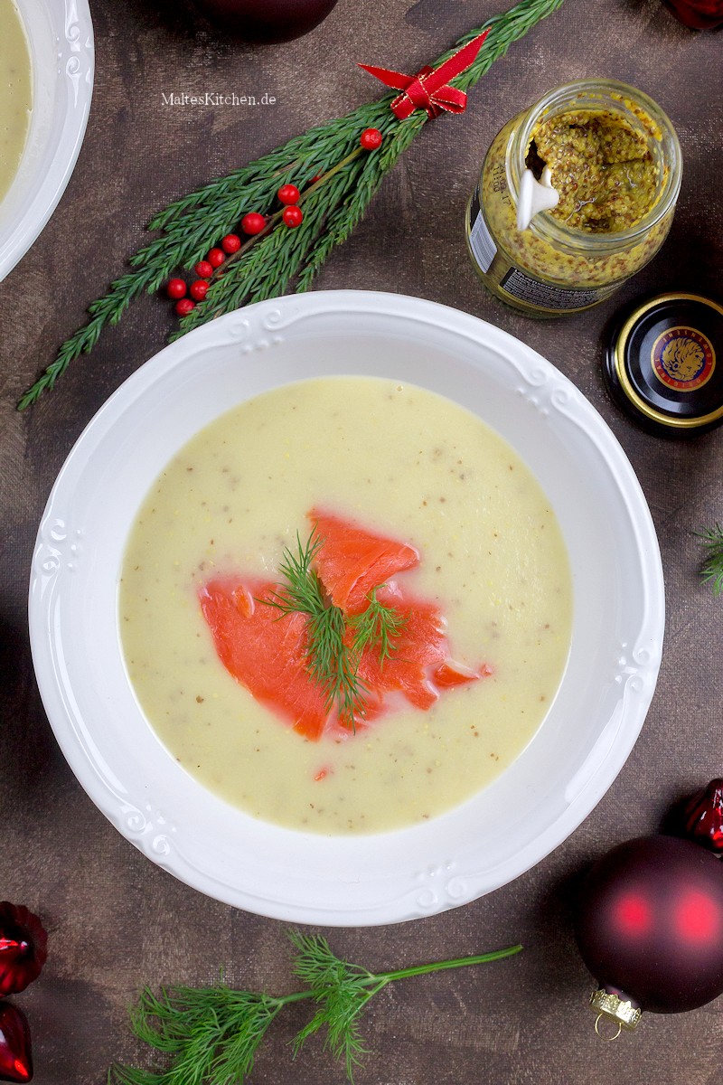Fruchtige Apfel-Sellerie-Senf-Suppe