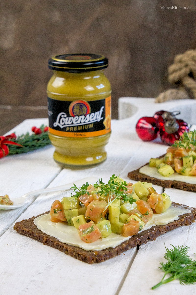 Lachs-Tatar Vorspeise für Weihnachten