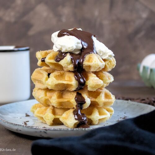 Rezept für Churros Waffeln mit Schokoladensoße