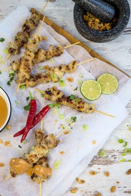 Sate Spieße mit Erdnuss