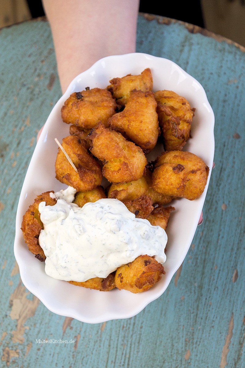 Knusprige Kartoffelkrapfen mit viel Speck