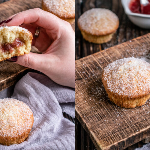 Rezept für mit Marmelade gefüllte Muffins Berliner Art