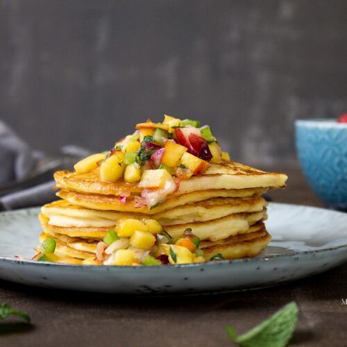 Rezept für Quark-Pancakes mit Nektarinen