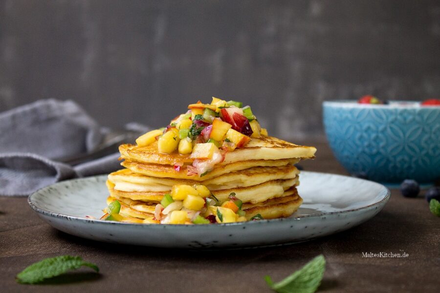 Rezept für Quark-Pancakes mit Nektarinen