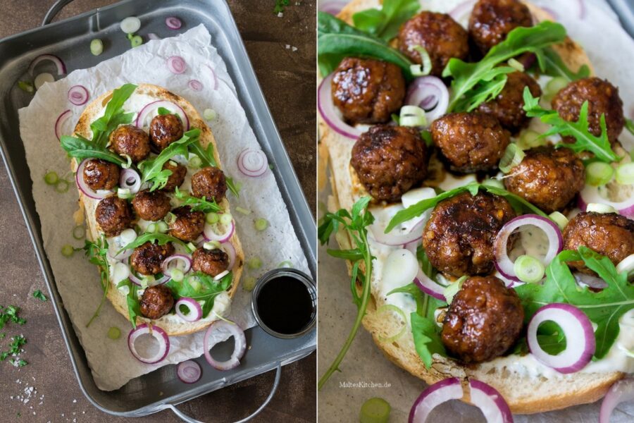 Saftige Fleischbällchen mit Teriyaki-Sauce