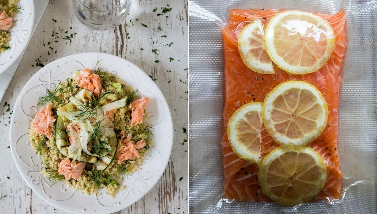 Sous Vide Lachs mit Couscous