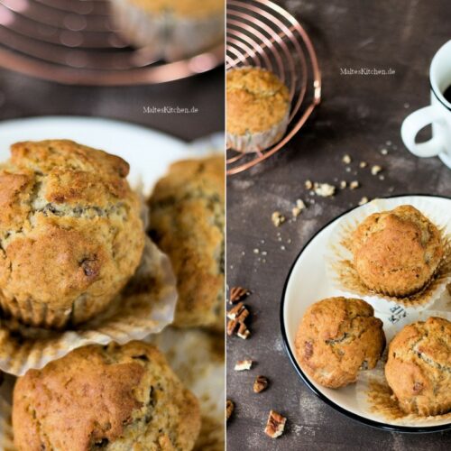 Rezept für Bananen-Muffins mit Pecannüssen