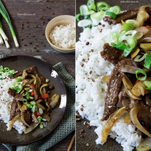 Rezept Rindfleisch mit Zwiebeln