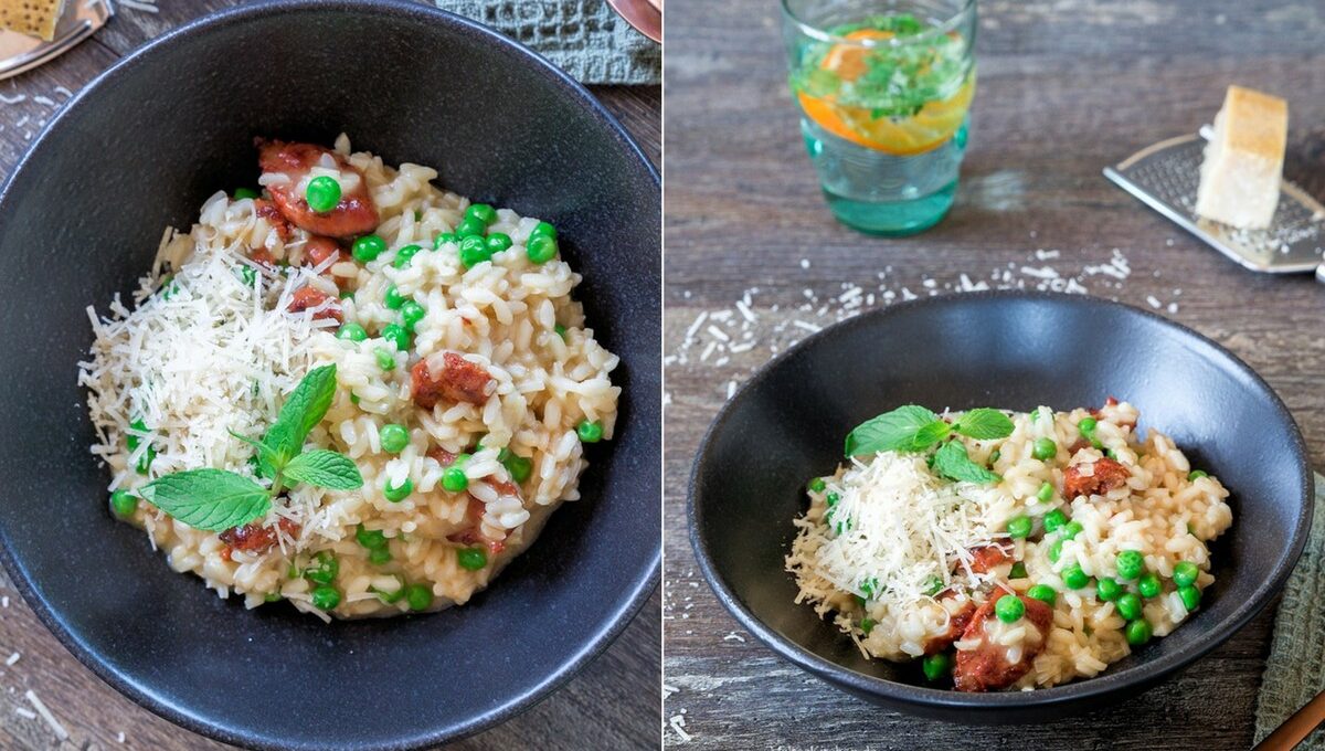 Rezept Risotto mit Chorizo und Erbsen