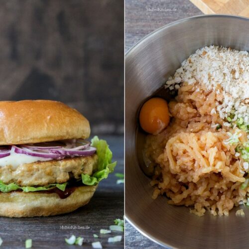 Rezept Chickenburger mit Wasabi-Ketchup und Orangen-Mayo