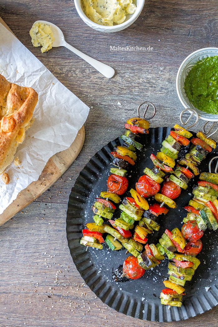 Gegrillte Gemüsespieße
