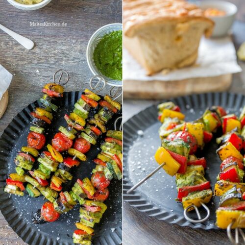 Rezept für gegrillte Gemüsespieße