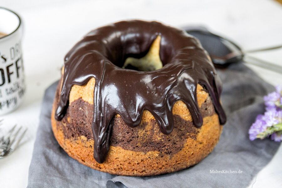 Rezept für Marmorkuchen mit Schokoglasur