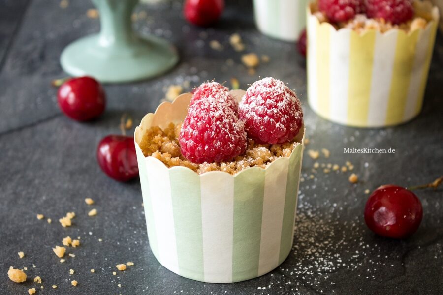 Rezept für leckere Cheesecake Cupcakes mit Himbeeren