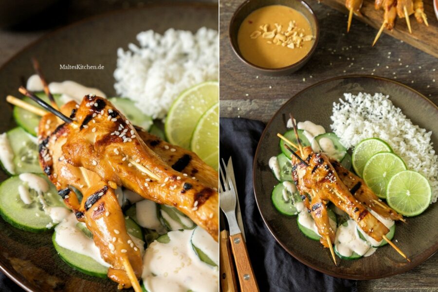 Rezept Hähnchen Satè-Spieße mit Erdnusssauce