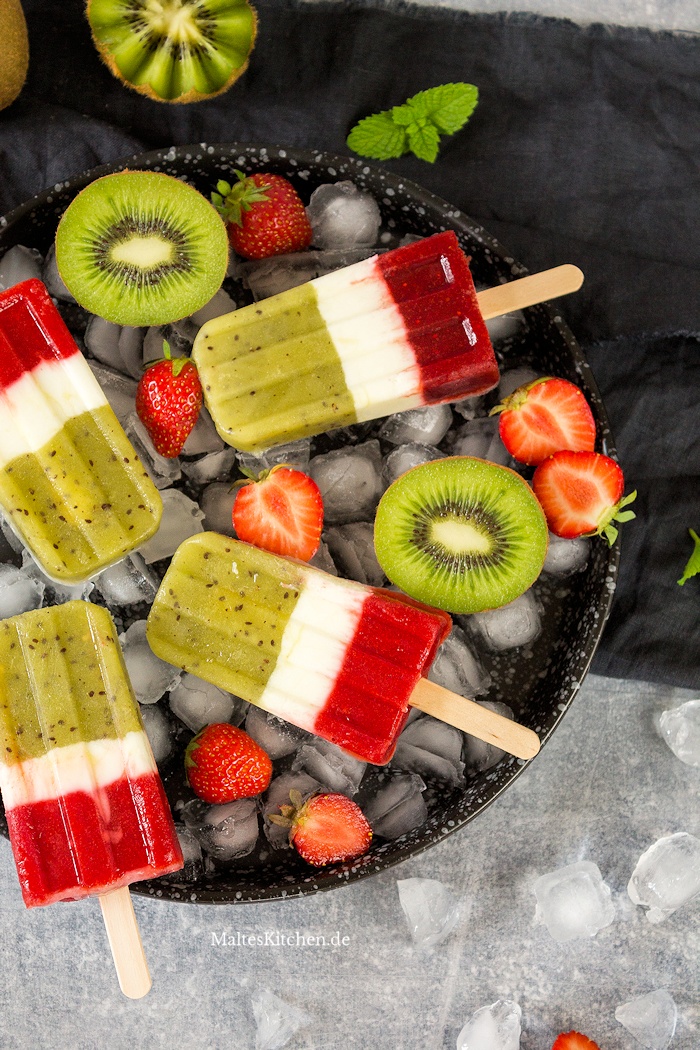 Leckeres Eis mit Zespri Kiwi und Erdbeeren