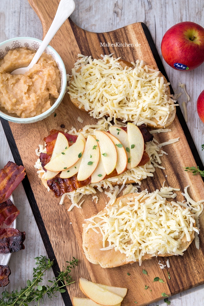 Leckeres Sandwich mit Jazz Äpfeln und Apfelmus