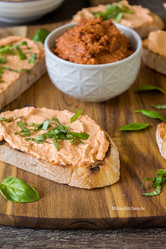 Cremiger Pesto-Rosso-Aufstrich
