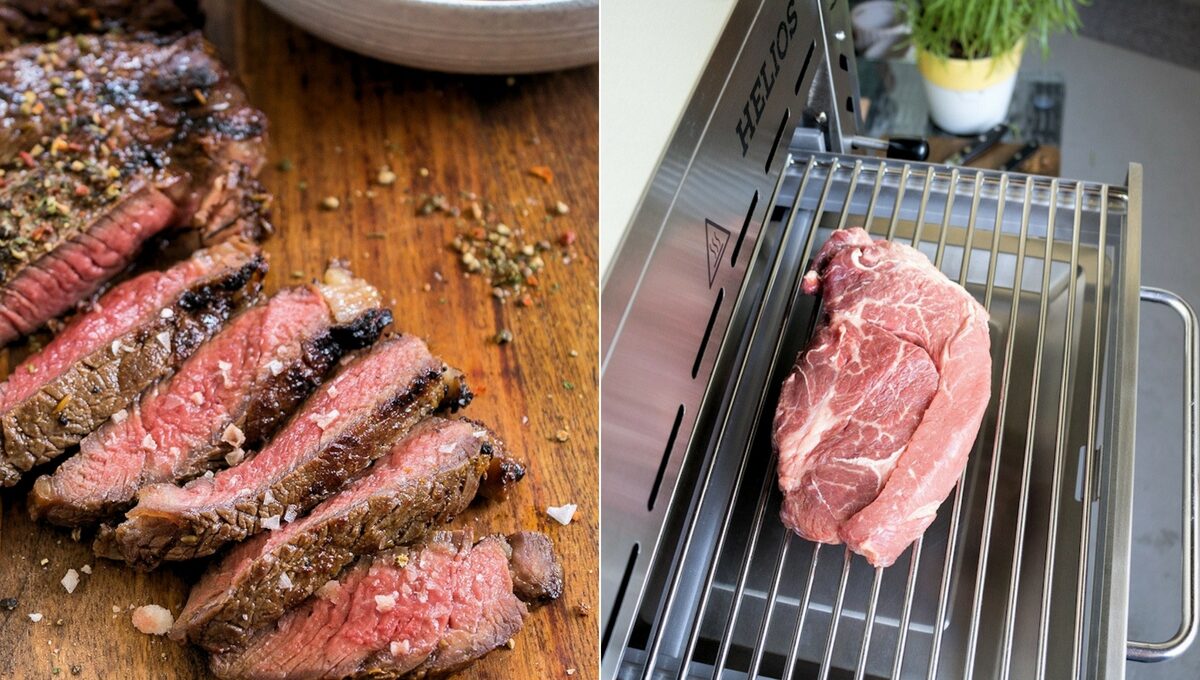 Saftig gebeeftes Rib-Ey-Steak vom Meateor Helios