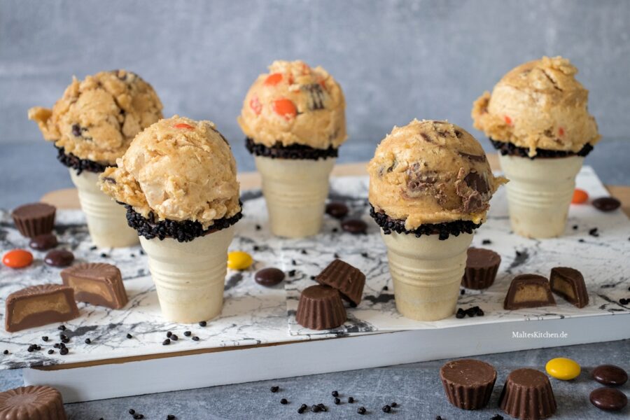 Rezept für essbaren Keksteig Cookie Dough mit Peanutbutter